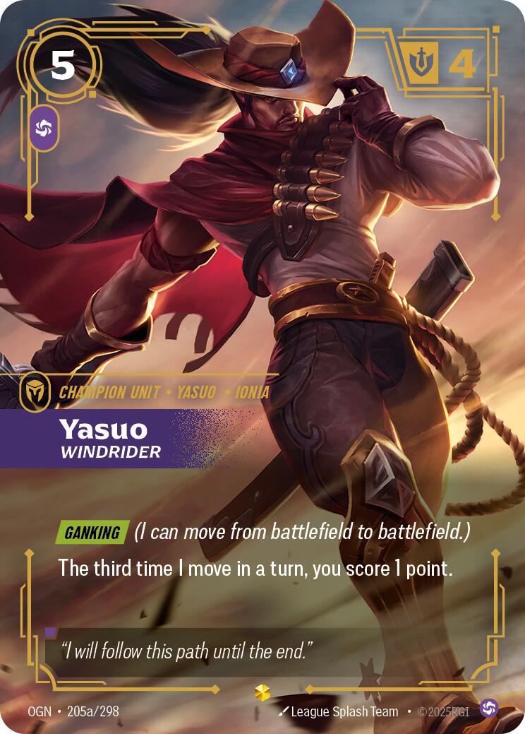 Yasuo - Windrider (Alternate Art) OGN - 205a/298