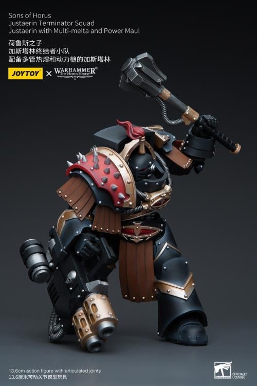 Warhammer 40K - Sons of Horus Justaerin Terminator Squad - with Multi-Melta and Power Maul 1/18 Scale Action Figure