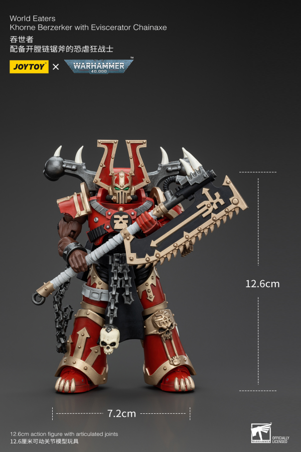 Warhammer 40K - World Eaters - Khorne Berzerker With Eviscerator Chainaxe