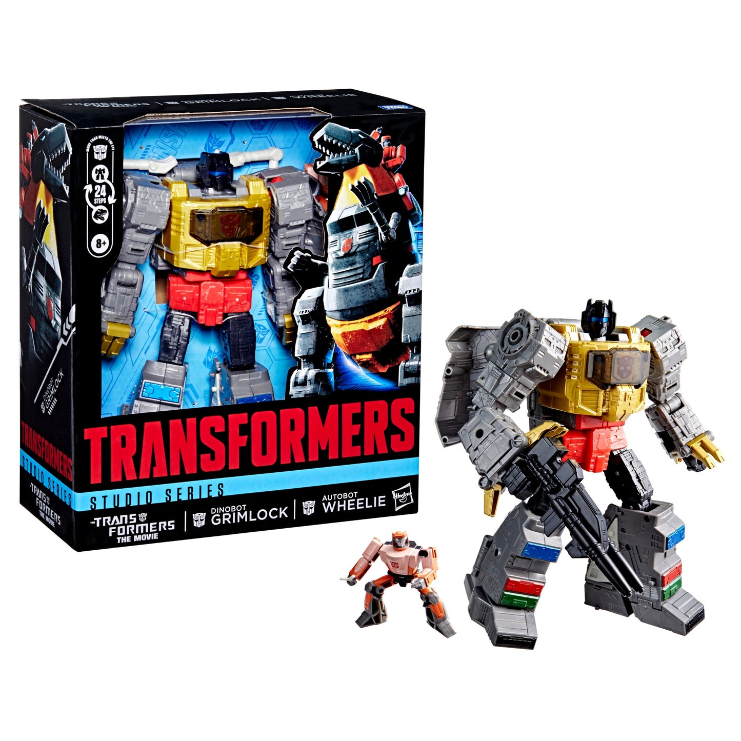 Transformers Studio Series The Transformers: The Movie Dinobot Grimlock and Autobot Wheelie