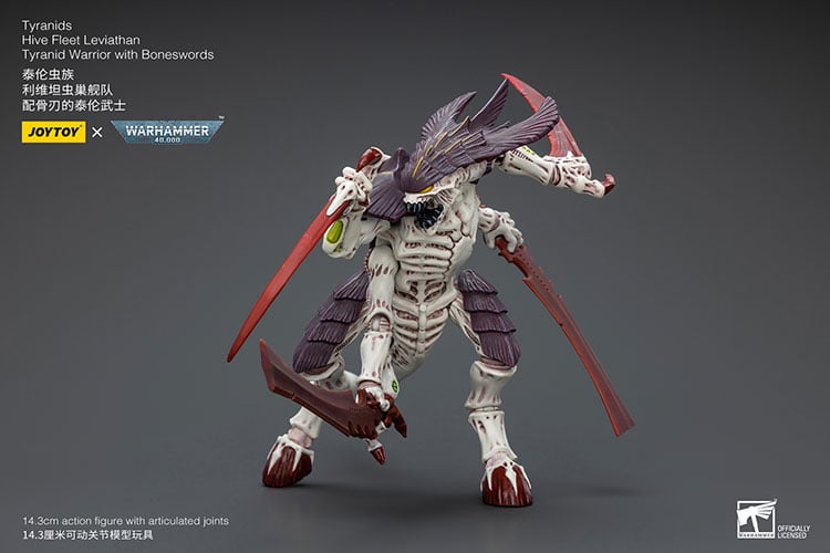 Warhammer 40K - Tyranids Hive Fleet Leviathan - Tyranid Warrior with Bonesword 1/18 Scale Action Figure