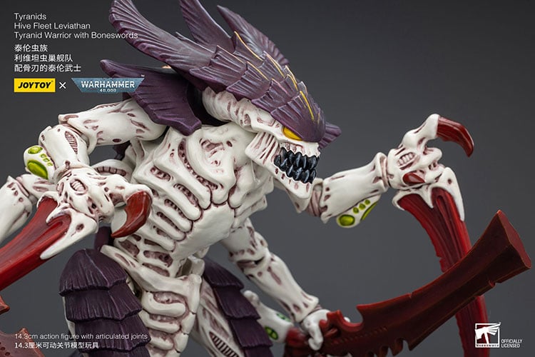 Warhammer 40K - Tyranids Hive Fleet Leviathan - Tyranid Warrior with Bonesword 1/18 Scale Action Figure