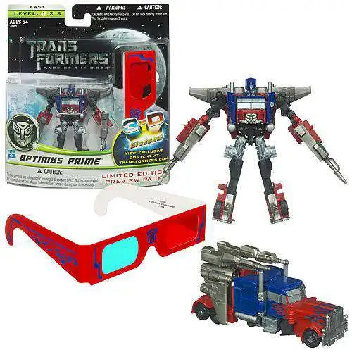 Transformers Dark of the Moon Cyberverse Optimus Prime  - With 3-D Glasses