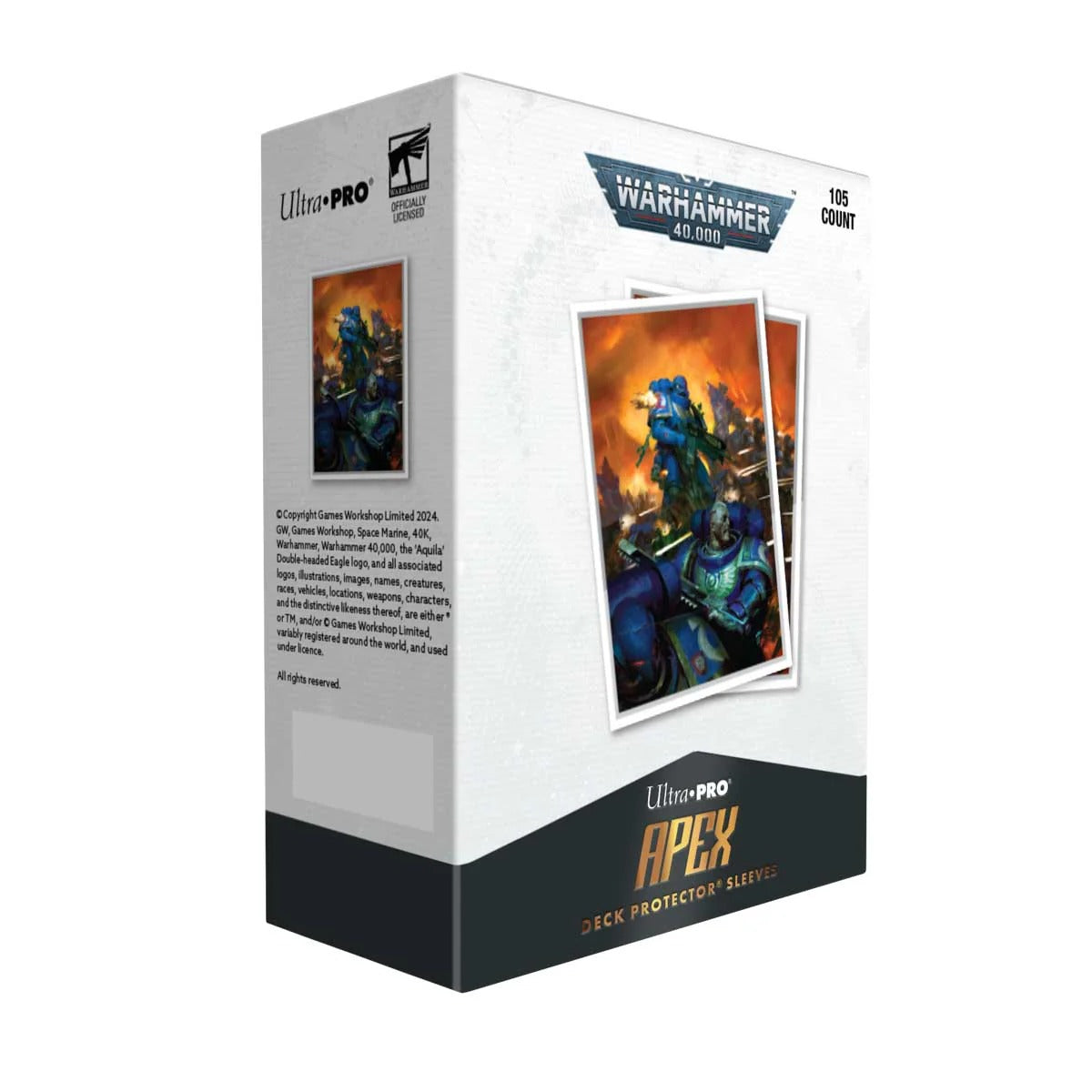 Ultra Pro - Space Marines - Adeptus Astartes 105ct Apex Deck Protector Sleeves for Warhammer 40,000
