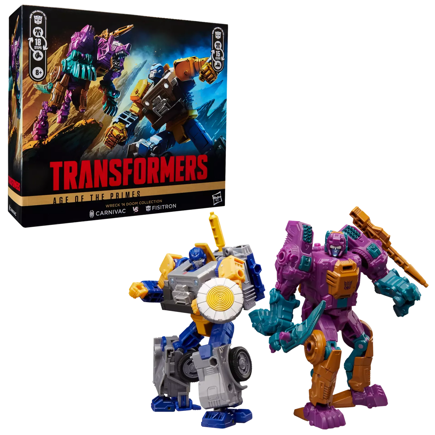Transformers Age of the Primes Wreck 'n Doom Collection Fisitron and Carnivac Action Figure 2-Pack