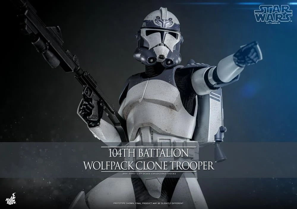 Star Wars: The Clone Wars - 104th Battalion Wolfpack Clone Trooper 1/6th Scale Collectible Figure - TMS142