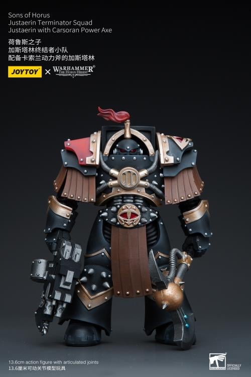 Warhammer 40K - Sons of Horus Justaerin Terminator Squad - with Carsoran Power Axe 1/18 Scale Action Figure