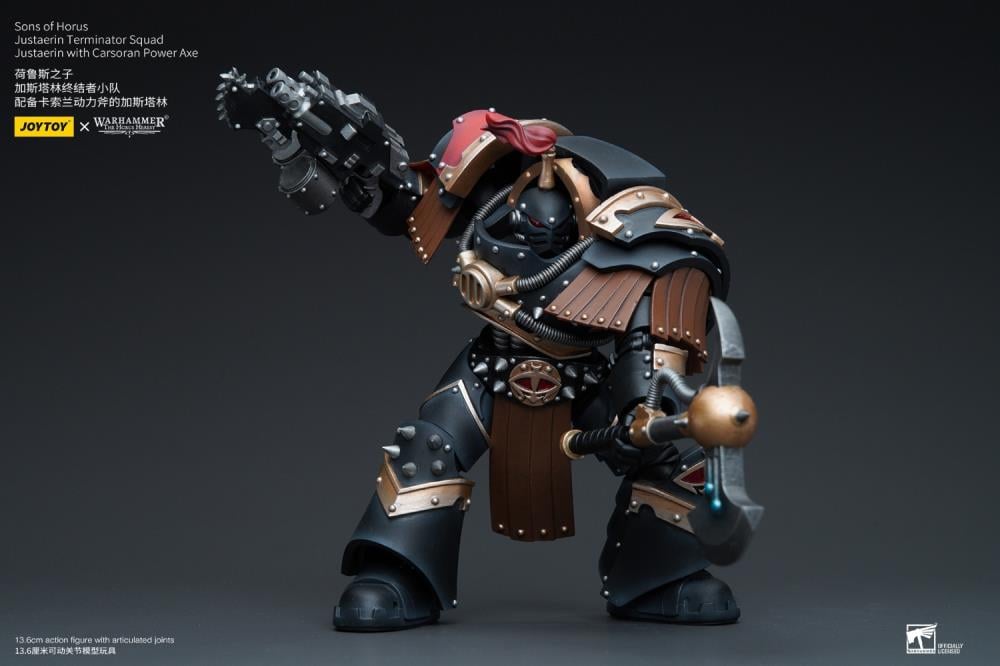 Warhammer 40K - Sons of Horus Justaerin Terminator Squad - with Carsoran Power Axe 1/18 Scale Action Figure